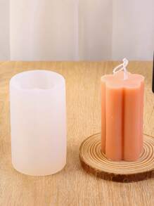 1pc Silicone Mold, Creative Cylindrical Candle Mold For Home - White - View 1