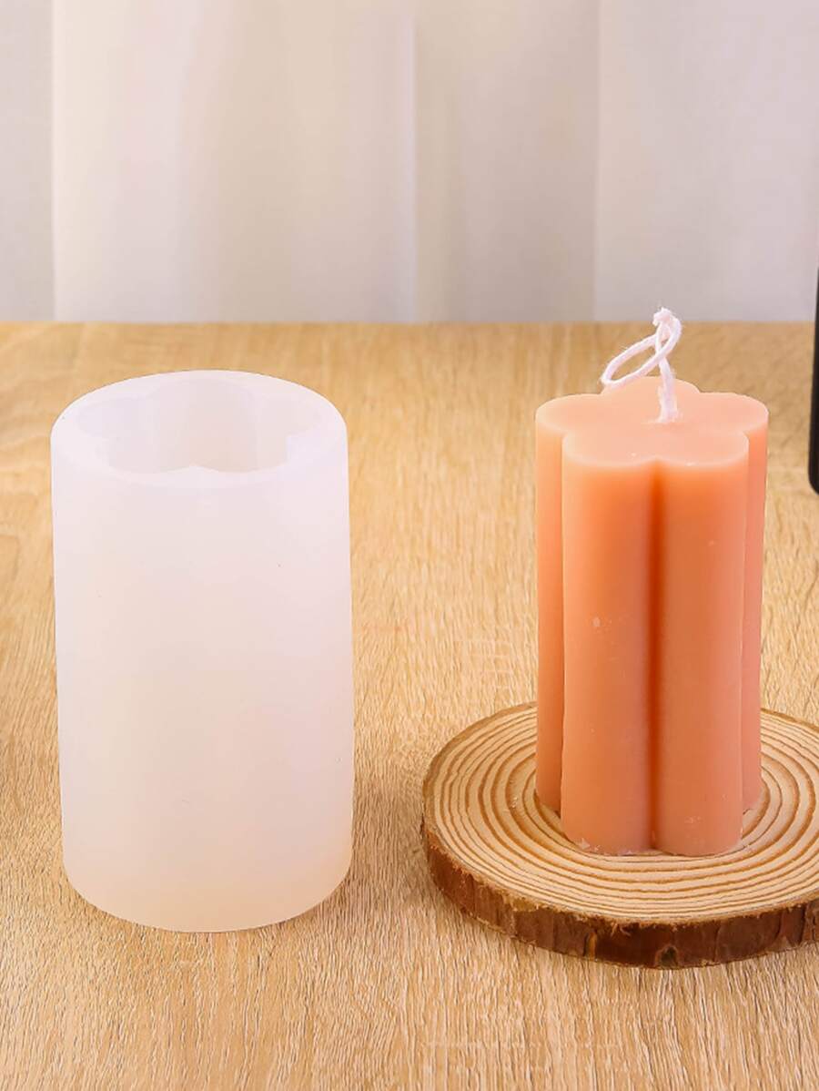1pc Silicone Mold, Creative Cylindrical Candle Mold For Home - White - View 1