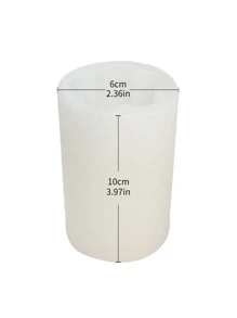 1pc Silicone Mold, Creative Cylindrical Candle Mold For Home - White - View 2