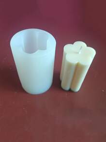 1pc Silicone Mold, Creative Cylindrical Candle Mold For Home - White - View 3