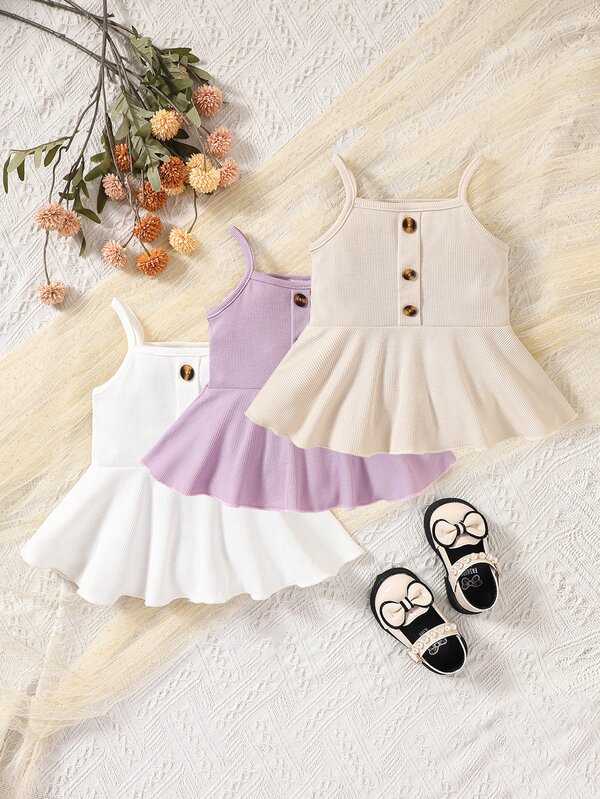 bebê 3peças Peplum cami top detalhe do botão