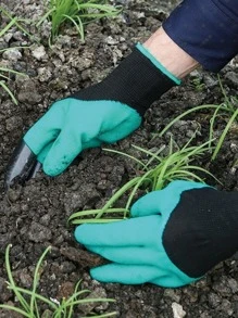 1對乳膠園藝手套戶外用雙色庭院花園手套