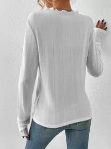 SHEIN Essnce Top unicolor ribete en forma de lechuga