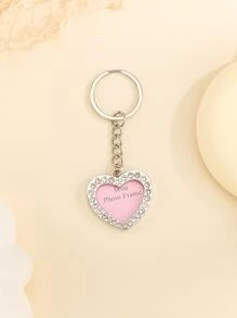 优雅的 1 件口号细节心形吊饰钥匙扣礼物，适合女性、闺蜜、生日礼物、情人节、情人、汽车配件、包袋吊饰、可爱、哥特、Y2K、圣诞节