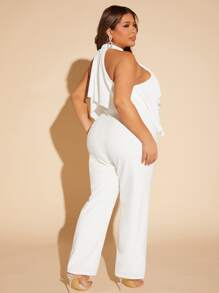 SHEIN SXY Mono halter ribete con fruncido - Blanco - Ver 5