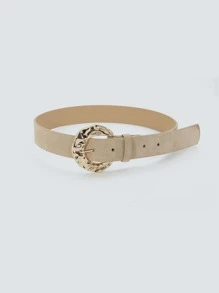 Round Buckle Belt - Khaki - View 2