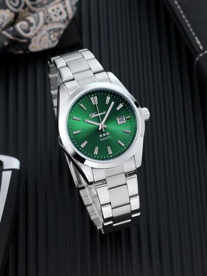 Men Round Pointer Date Quartz Horloge view 2