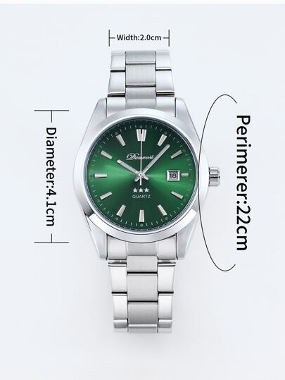 Men Round Pointer Date Quartz Horloge view 5