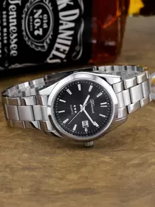 Men Round Pointer Date Quartz Watch - Silver - View 6