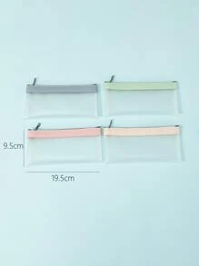 1pc Minimalist Pencil Case - Grey - View 3