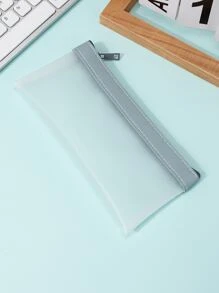 1pc Minimalist Pencil Case - Grey - View 1