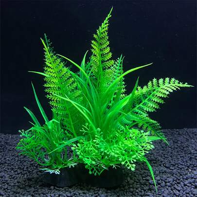 1入組人造水生植物魚缸裝飾物
