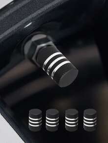 4入組條紋圖案汽車輪胎氣門嘴蓋