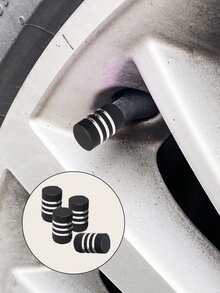 4入組條紋圖案汽車輪胎氣門嘴蓋