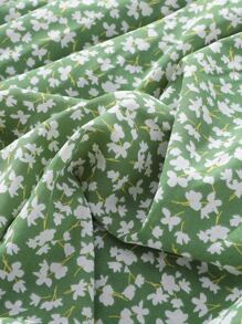 SHEIN Tween Girl Ditsy Floral Print Ruffle Trim High Low Hem Cami Dress - Mint Green - View 3