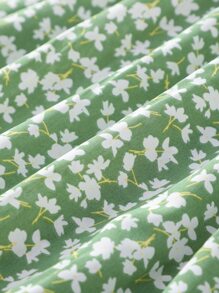 SHEIN Tween Girl Ditsy Floral Print Ruffle Trim High Low Hem Cami Dress - Mint Green - View 4