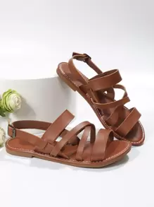Dép bệt Nữ màu trơn Thanh lịch - màu nâu - Xem 1