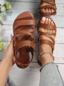 Dép bệt Nữ màu trơn Thanh lịch - màu nâu - Xem 2