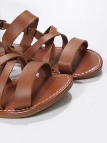 Dép bệt Nữ màu trơn Thanh lịch - màu nâu - Xem 5