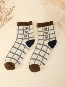 Vớ kẻ sọc & họa tiết trái tim - Nhiều màu - Xem 1