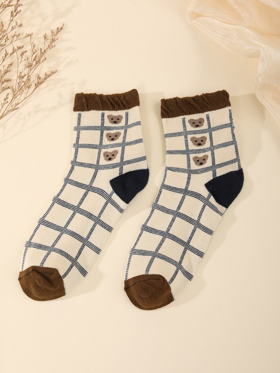 Vớ kẻ sọc & họa tiết trái tim - Nhiều màu - Xem 1