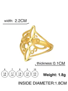 Anillo con detalle de nudo hueco de 1 pieza, joyería de acero inoxidable