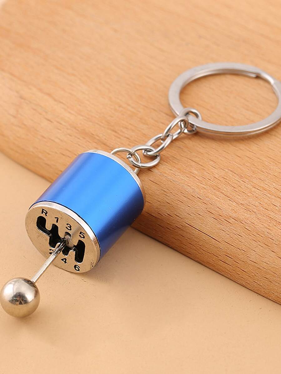 1pc Unisex Creative Gear Shift Zinc Alloy Keychain - Blue - View 1