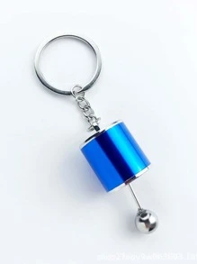 1pc Unisex Creative Gear Shift Zinc Alloy Keychain - Blue - View 2