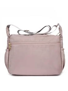 Heart Embroidered Quilted Square Bag - Pink - View 2