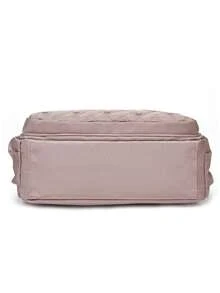 Heart Embroidered Quilted Square Bag - Pink - View 5