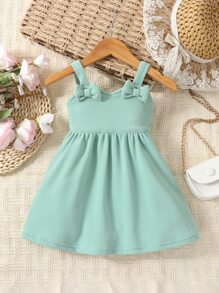 Baby Bow Front Cami Dress - Mint Green - View 1