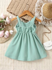 Baby Bow Front Cami Dress - Mint Green - View 2
