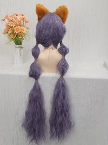 超長卷合成纖維角色扮演假髮帶劉海藍色紫色洛麗塔假髮女士萬聖節角色扮演假髮女士 - 紫色 - 查看 6