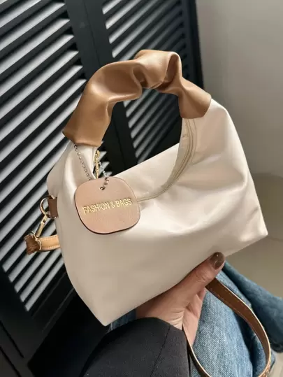 Mini simple solid color tote bag stylish small bag