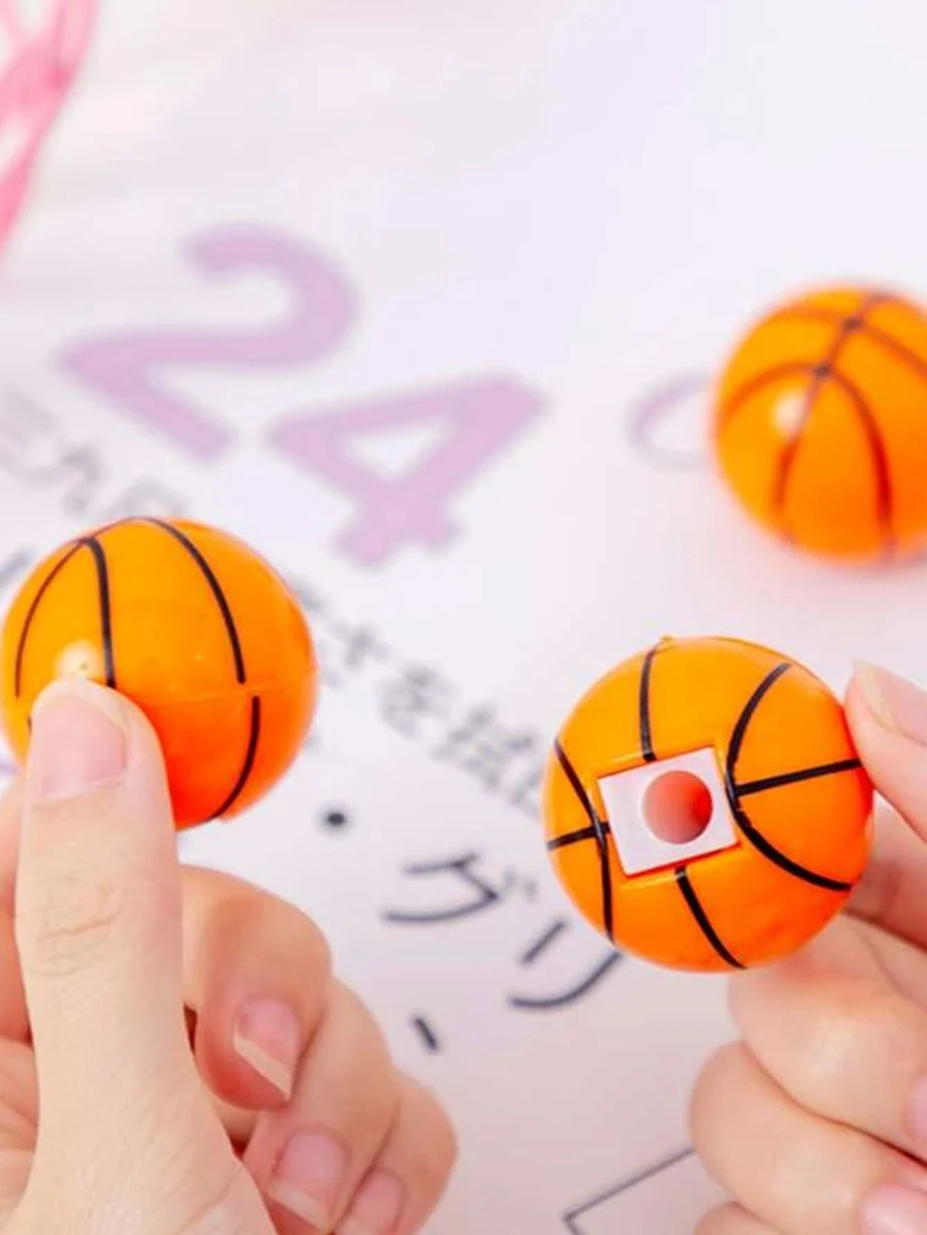 2pcs Basketball Shaped Pencil Sharpener - Yellow - View 1