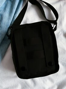 迷你男士插扣裝飾方包單肩包運動包適用於中學大學學生適合旅行大學學校