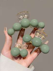 3 piezas Garra de pelo con diseño de cereza - Verde - Ver 2