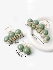 3 piezas Garra de pelo con diseño de cereza - Verde - Ver 4