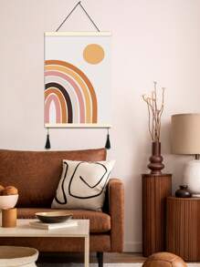 1入組幾何圖形無框畫波西米亞化纖流蘇裝飾牆藝術畫適用於家居牆飾 - 彩色 - 查看 2