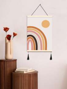 1入組幾何圖形無框畫波西米亞化纖流蘇裝飾牆藝術畫適用於家居牆飾 - 彩色 - 查看 4