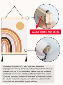 1入組幾何圖形無框畫波西米亞化纖流蘇裝飾牆藝術畫適用於家居牆飾 - 彩色 - 查看 6