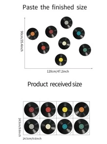 8pcs/Set PVC Wall Sticker, Modernist Music Disc Design Wall Decal For Home,Stickers,Wall Decal, Vinyl Decal For Home Decorations,Spring Decoration Items Refresh Your Home,Rama Decoration Stickers Gifts Birthday Graduation - Multicolor - View 4
