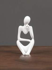 1 件树脂装饰工艺品，创意白色人物设计装饰物，适合家庭最佳礼物 - 白色 - 查看 2
