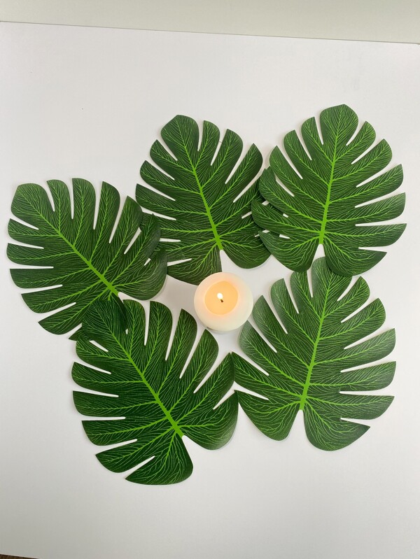 12pcs/set Artificial Tropical Leaf, Simple Plastic Fake Leaf For Home