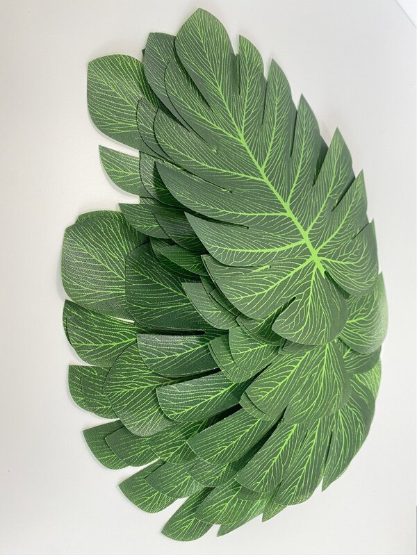 12pcs/set Artificial Tropical Leaf, Simple Plastic Fake Leaf For Home