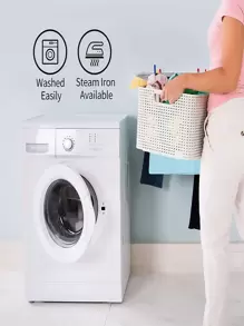 2pcs Flower Pattern Waterproof Curtain - Multicolor - View 5