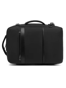 POSO 男士極簡旅行後背包,書包適合旅行,大學,學校 - 黑色 - 查看 5