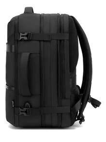 POSO 男士極簡旅行後背包,書包適合旅行,大學,學校 - 黑色 - 查看 13