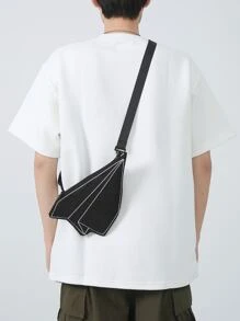 迷你男士撞色滚边新奇包，手提包学生包斜挎包运动包高中大学生旅行包学院学校男士斜挎包男包斜挎包单肩包侧包返校学生学校用品秋季邮差包男士包圆筒包老款万圣节圣诞节