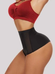 網紗拼接高腰塑形三角褲